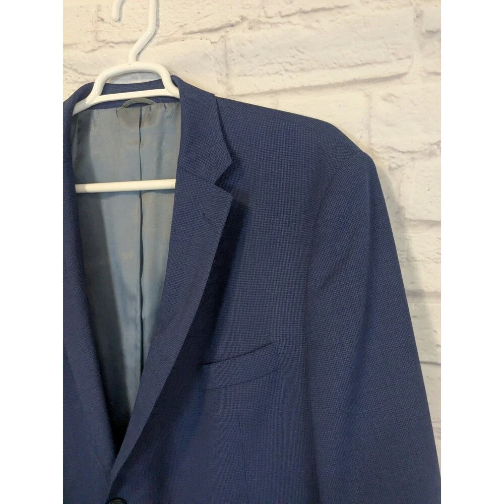 JB Britches Blazer Men’s 48R Logan Blue Suit‎ Jacket Wool Blend